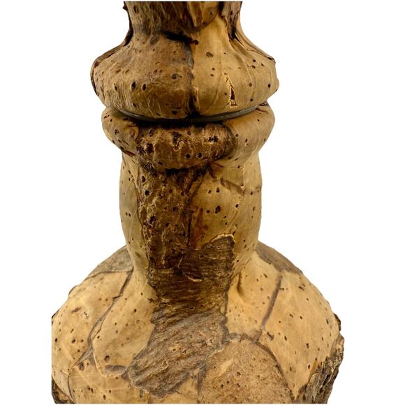 Handcrafted Natural Cork Decanter Bottle Bark & Burl Signed Rustic Portugal Art - Picture 7 of 11